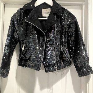 Urban Republic Girls Sequins Jacket Black Size 6X